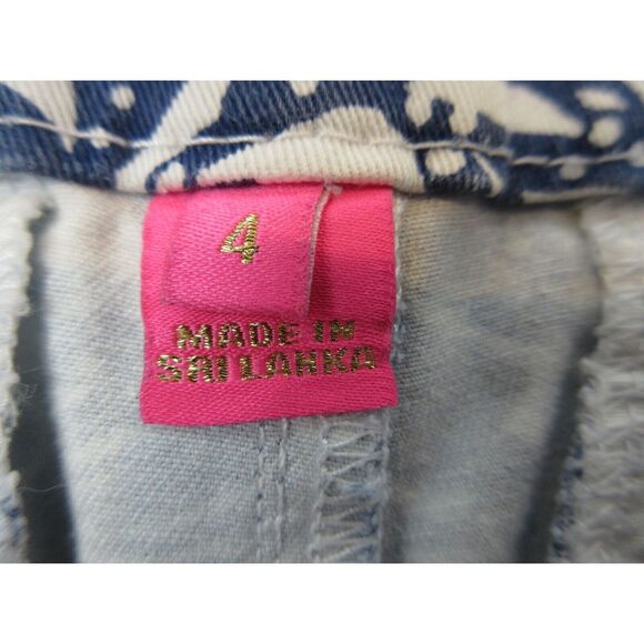 Lilly Pulitzer Shorts Womens 4 Blue White Logo Outdoors Casual Preppy 30x14 - Picture 6 of 13